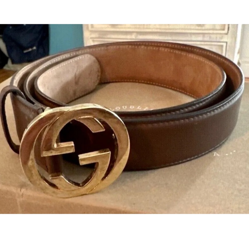 Gucci Belt brown leather women 95/38